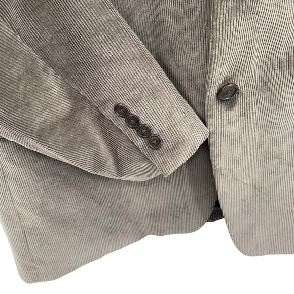 Saddlebred Blazer Sport Coat 44R Men's Gray Corduroy Two Button Classic Cotton - Picture 3 of 7